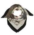 (image for) Premium Wool Blend Print Scarf S0147 Black