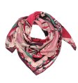 (image for) Premium Wool Blend Print Scarf S0148 Wine
