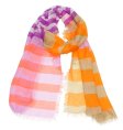(image for) Premium Strip Print Scarf S0150 Purple
