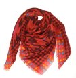 (image for) Premium Square Print Scarf S0152 Red
