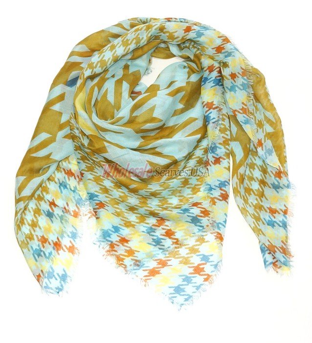 (image for) Premium Square Print Scarf S0152 Green