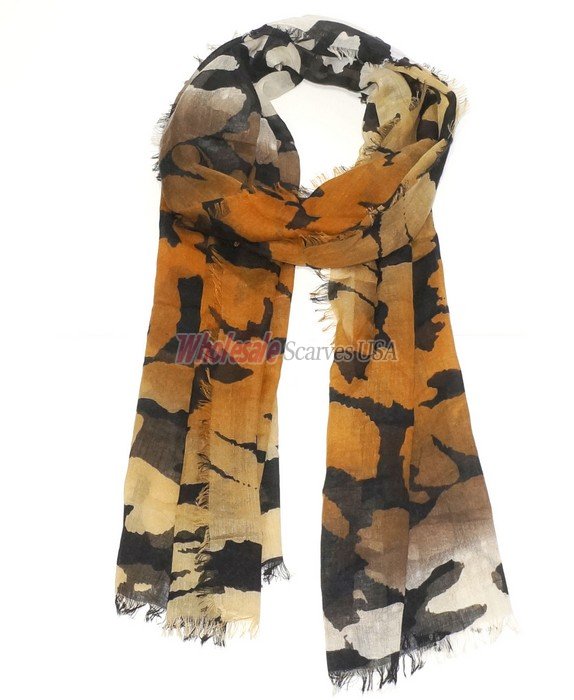 (image for) Premium Pattern Print Scarf S0155 Black