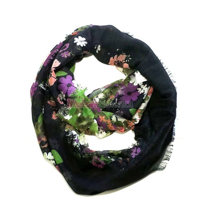 (image for) Premium Print Scarf S0157 Black