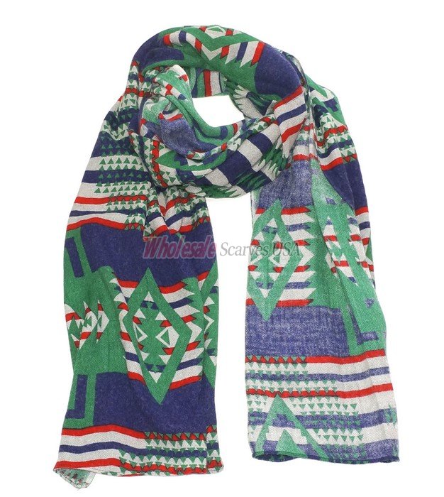 (image for) Premium Strip Print Scarf S0158 Green