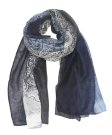(image for) Premium Pattern Print Shawl S0162 Navy