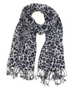 (image for) Premium Leopard Print Shawl S0165 Grey