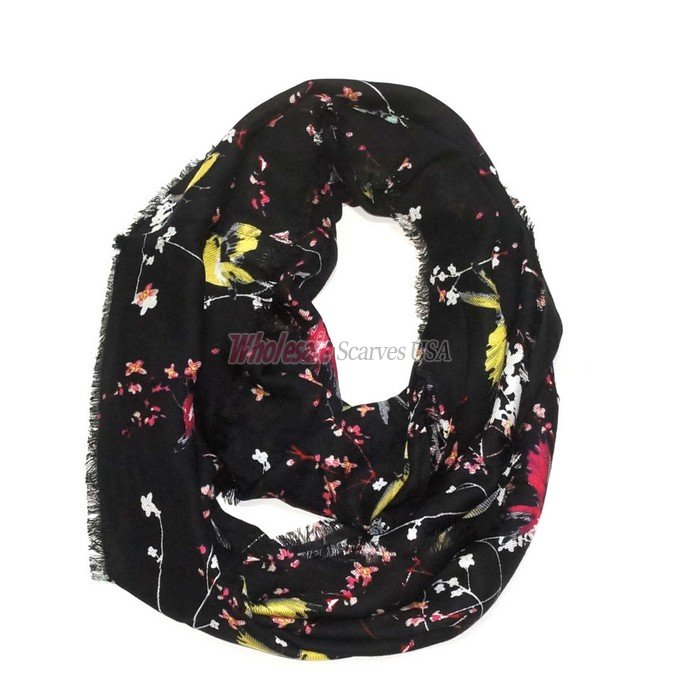 (image for) Premium Infinity Print Scarf S0166 Black