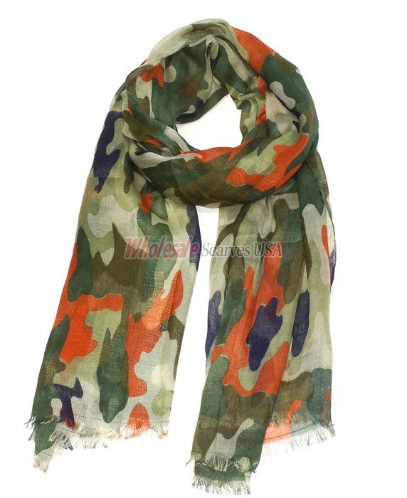 (image for) Premium Pattern Print Shawl S0167 Camouflage