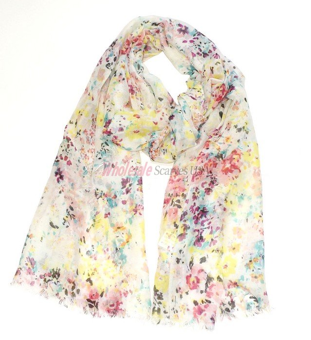 (image for) Premium Floral Print Scarf S0168 Assorted