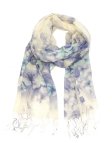 (image for) Premium Wool Blend Print Wrap S0170 Blue