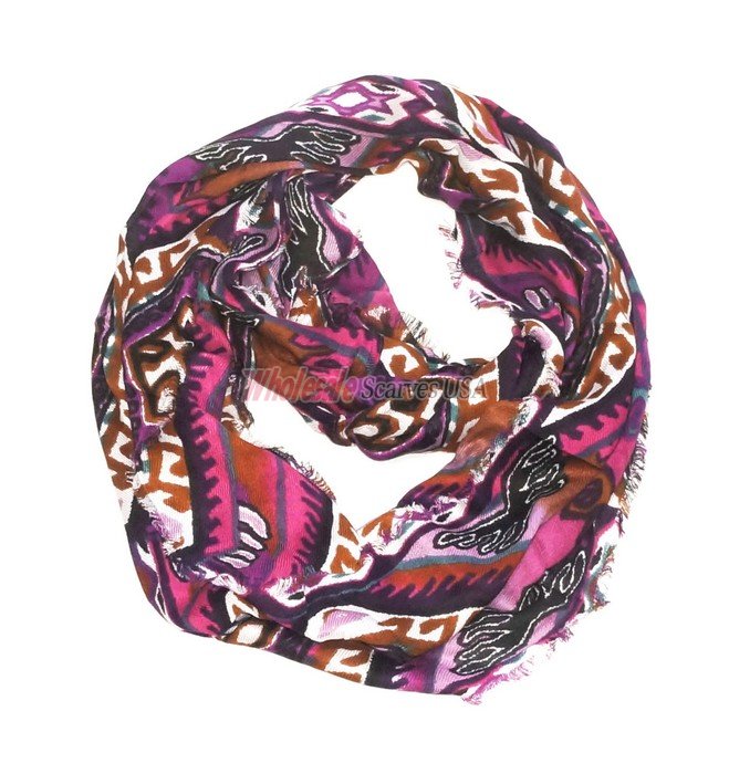 (image for) Premium Infinity Print Scarf S0172 Pink