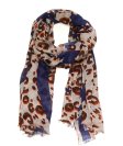 (image for) Premium Pattern Print Shawl S0173 Blue