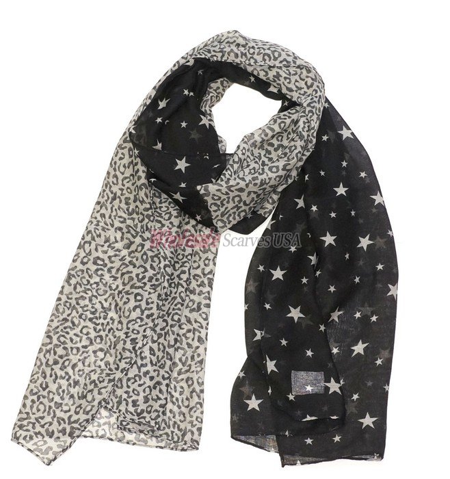 (image for) Premium Pattern Print Shawl S0163 Black