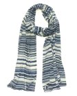 (image for) Premium Strip Print Scarf S0176 Blue