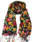 (image for) Big rose Print scarf coffee