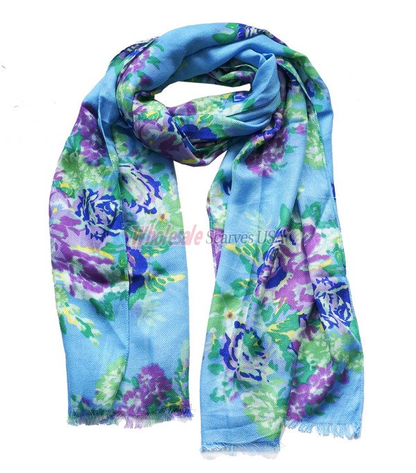 (image for) Premium flower print scarf #s0607
