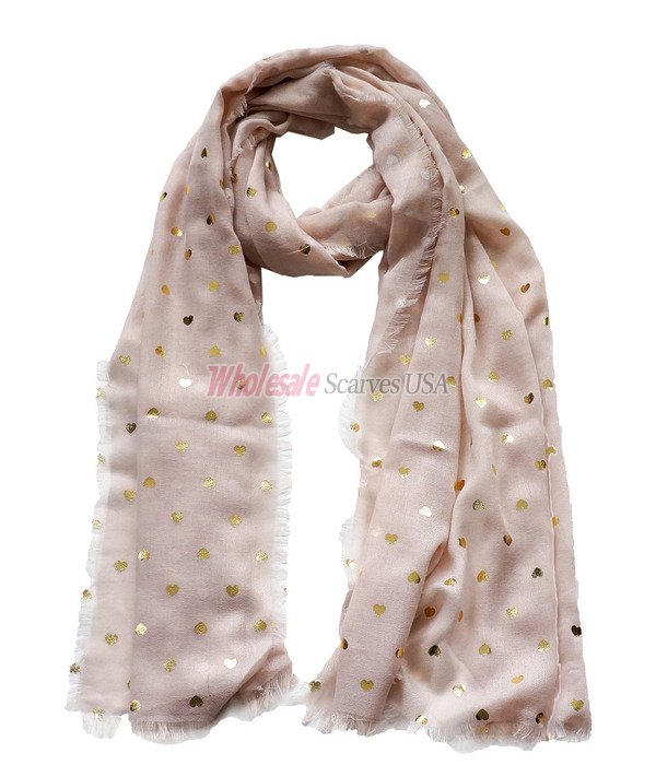 (image for) Premium heart print scarf #s0617-1
