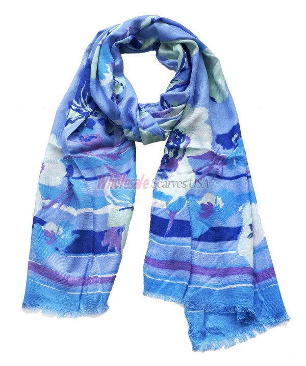 (image for) Premium flower print scarf #s0629-1