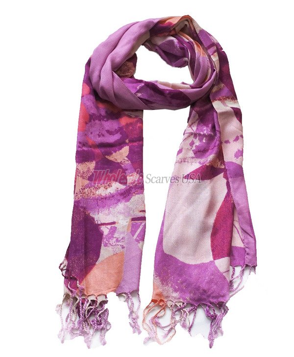 (image for) Premium flower print scarf #s0634-1