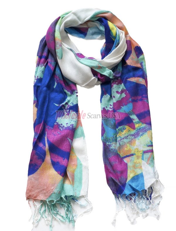 (image for) Premium flower print scarf #s0634-3