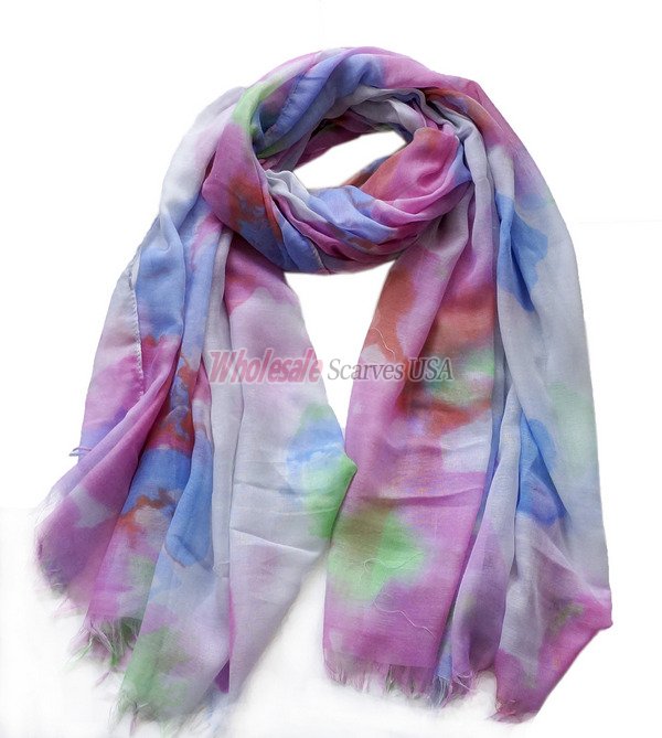 (image for) Premium flower print scarf #s0636-3