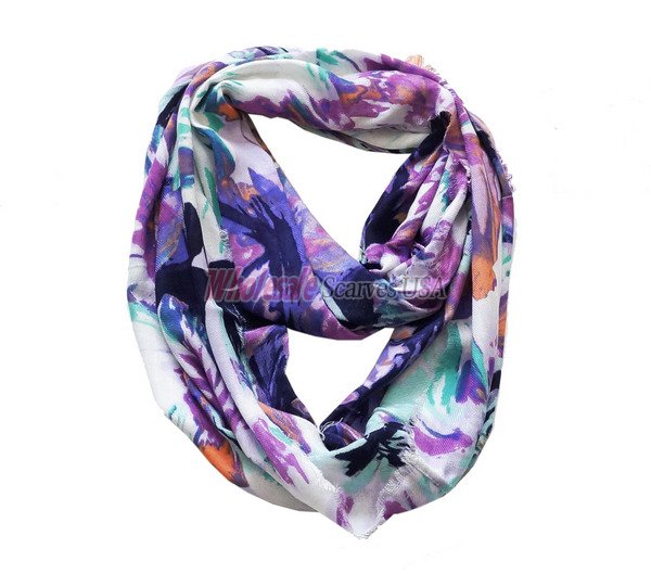 (image for) Infinity flower print scarf#s0656-1