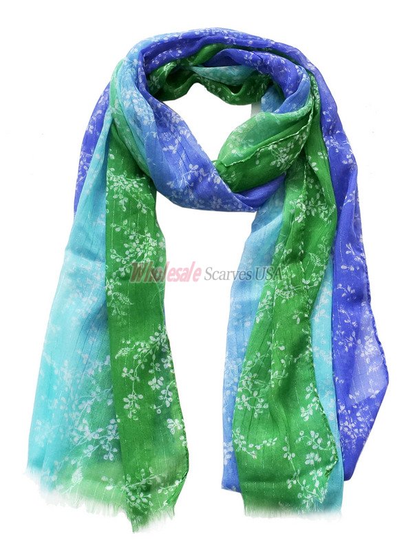 (image for) Premium flower print scarf #s0667-1