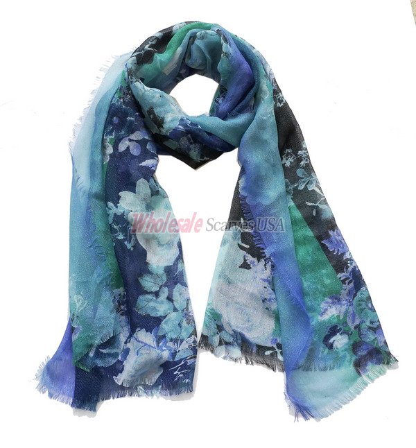 (image for) Premium flower print scarf #s0674-2