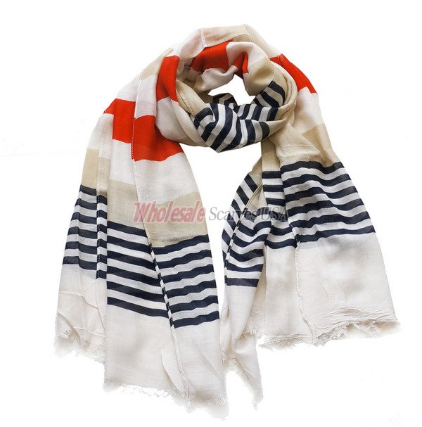 (image for) Premium stripe print scarf#s0707-1