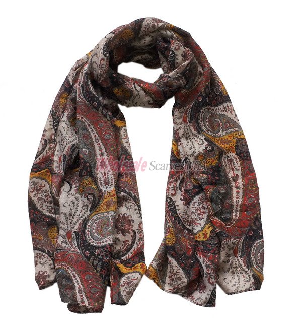 (image for) Premium paisley print scarf #s0709-1