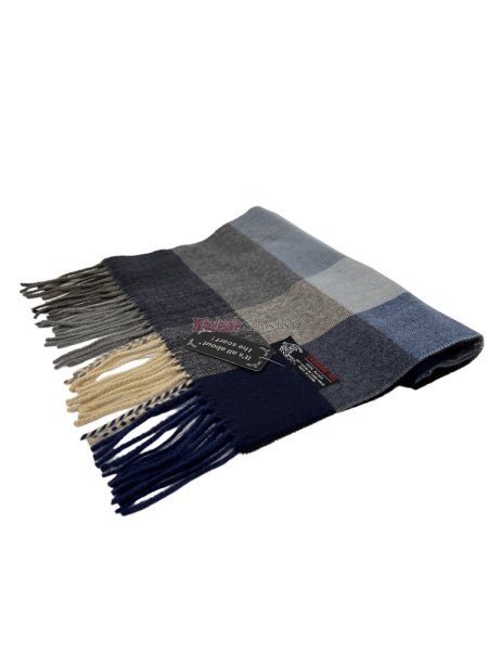 (image for) Cashmere Feel Checker Scarf Brown/Navy 12-pack C03-9