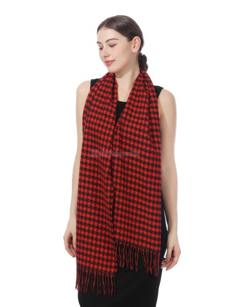 (image for) Plaid Cashmere Feel Scarf 12-pack Red/Black C06-07