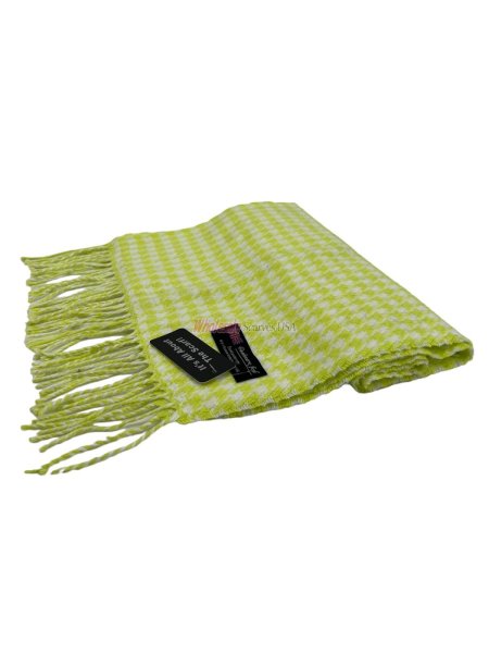 (image for) Cashmere Feel Pattern Scarf Lime 12-pack