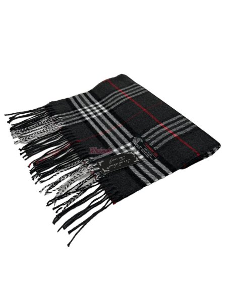 (image for) Plaid Cashmere Feel Scarf 12-pack Black/Grey/Red/White C07-24