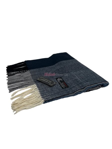 (image for) Cashmere Feel Stripe Scarf Navy 12-pack