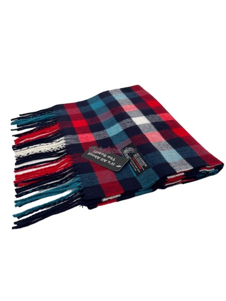 (image for) Cashmere Feel Checker Scarf Red/Blue 12-pack #1426