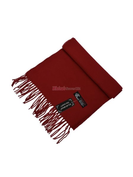 (image for) Woven Plain Scarf Dark Red