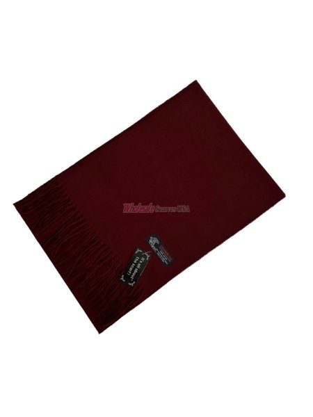 (image for) Winter Woven Plain Scarf Burgundy