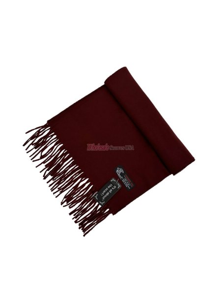 (image for) Winter Woven Plain Scarf Burgundy