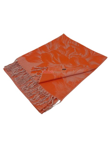 (image for) Peony Blossom Pashmina Burn Orange