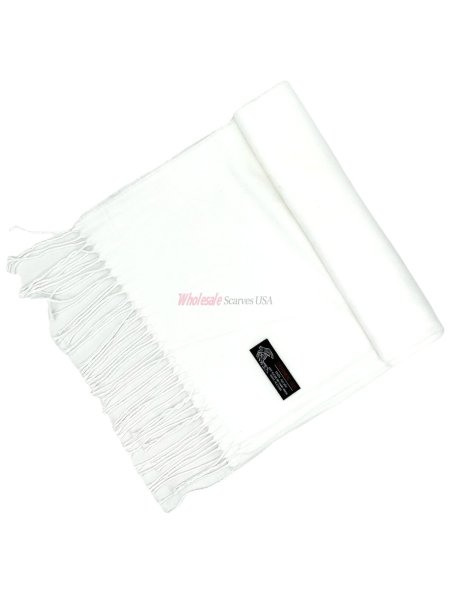 (image for) Winter Woven Plain Scarf White