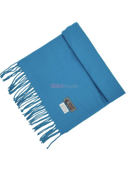 (image for) Woven Plain Scarf Bright Blue