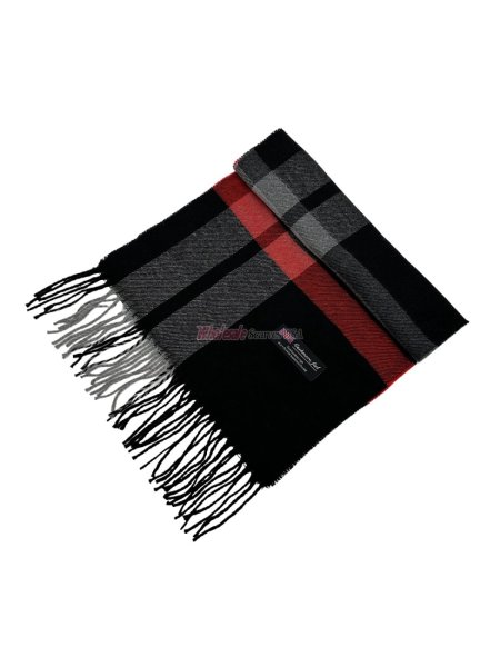 (image for) Cashmere Feel Classic Scarf Black/Grey 12-pack