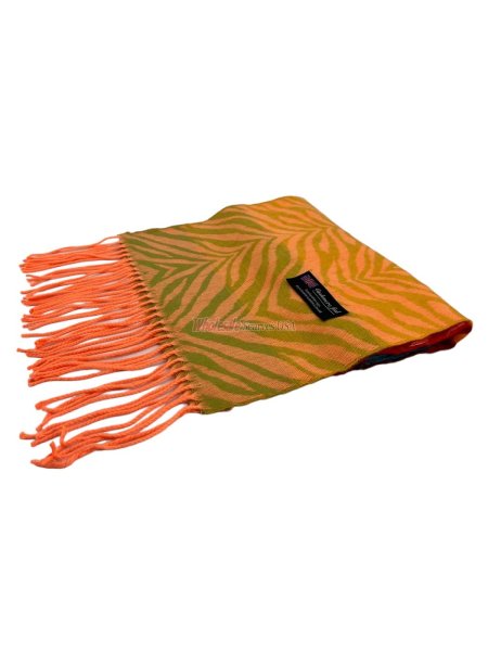 (image for) Cashmere Feel Pattern Scarf Orange 12-pack