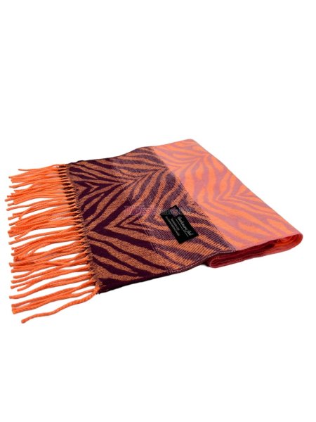 (image for) Cashmere Feel Pattern Scarf Pink/Orange 12-pack