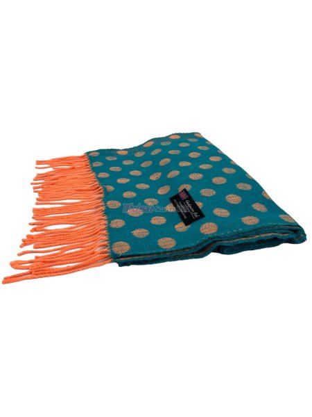 (image for) Cashmere Feel Dots Scarf Teal 12-pack