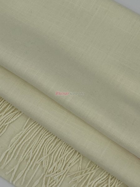 (image for) Silky Light Solid Pashmina Cream