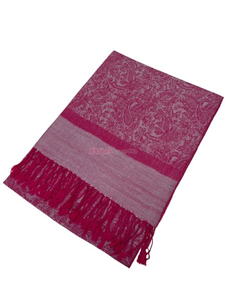 (image for) Paisley Jacquard Shawl Medium Violet Red