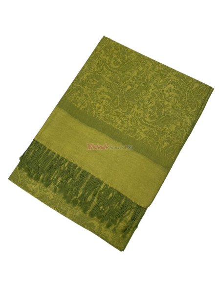 (image for) Paisley Jacquard Shawl Lime/Yellow