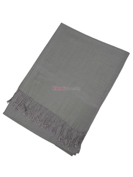 (image for) Paisley Jacquard Shawl Light Grey